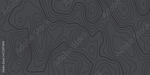 Abstract design with seamless pattern with lines topographic map. geographic mountain relief. the black on gray contours topography stylized height of the lines. geographic contour map paper texture.