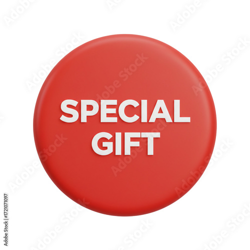 Free Download Special gift red promotional button - GFXLoad