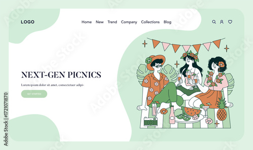 Vibrant Vector Illustration of a Joyful Picnic Gathering