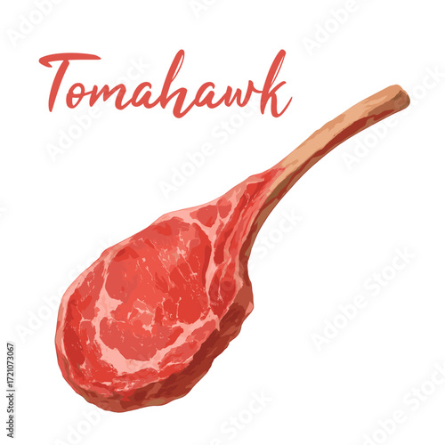 tomahawk in watercolor illustration style, isolated vector on white background