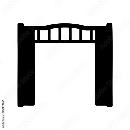 Simple Black Gate or Archway Graphic for Entranceways and Passageways