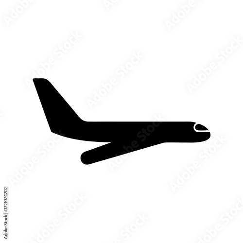 Silhouette of an airplane flying in the sky for traveling and transport