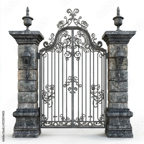 Photo of gate Isolated on white background