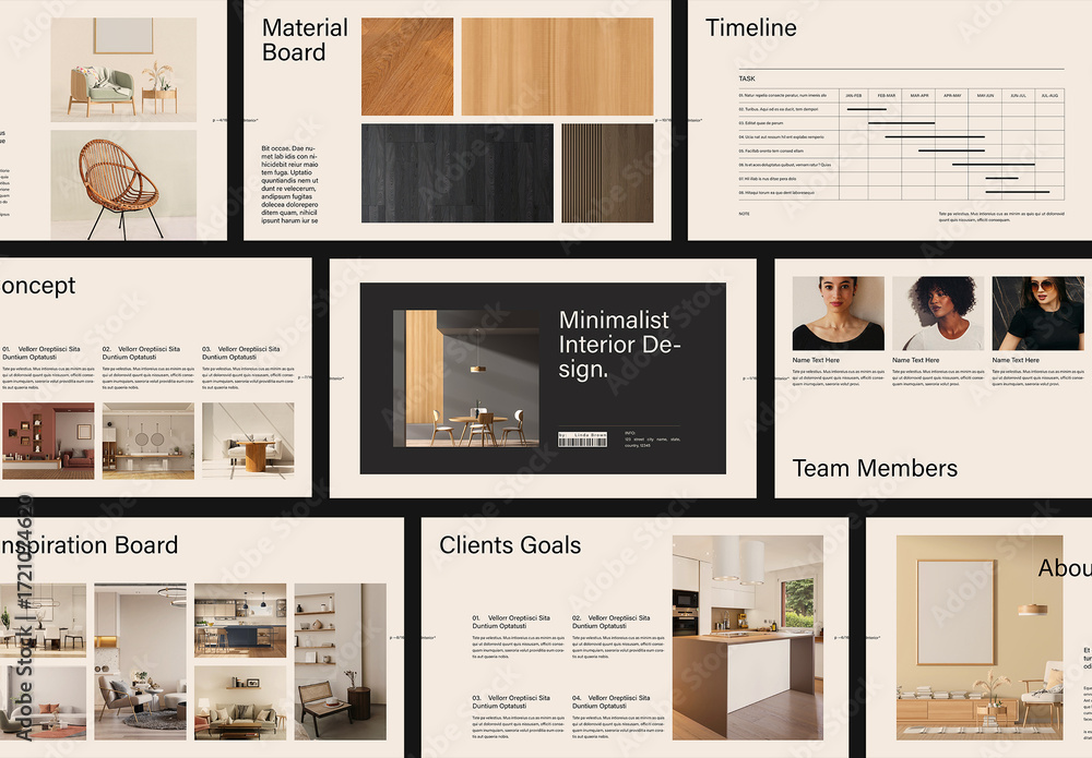 Interior Presentation Template Design Layout Stock Template | Adobe Stock