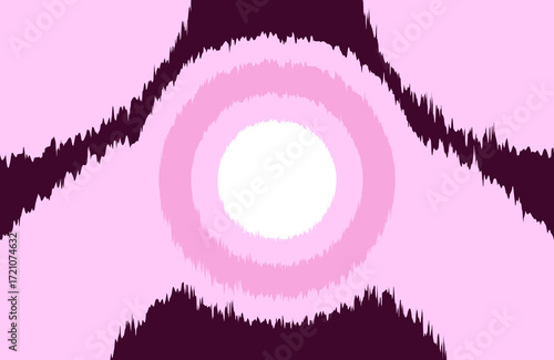 Magenta blurred ikat zigzag jewelry circle poster art