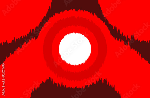 Scarlet red blurred ikat zigzag jewelry circle poster