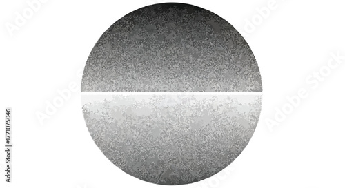 A grayscale image of a circle divided horizontally, with a gradient effect creating a visual contrast.
