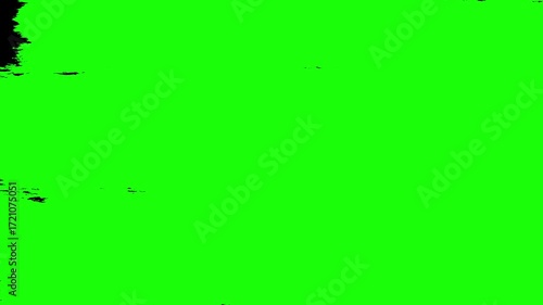 painting black grunge brush background, green screen grunge ink stroke transition animation overlay