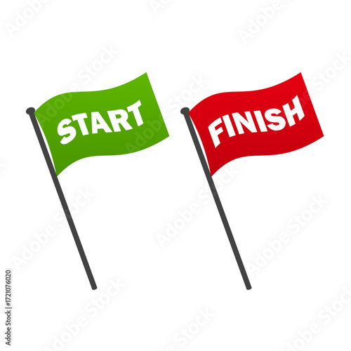 Start and finish flags vector isolated illustration