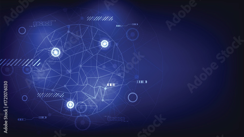 Futuristic Digital Network Globe Background