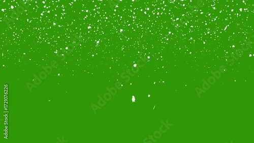 snow falling  on green screen