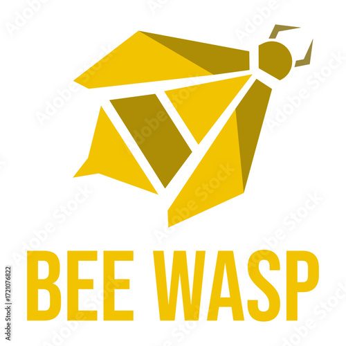 bee wasp flat minimalist logo design
