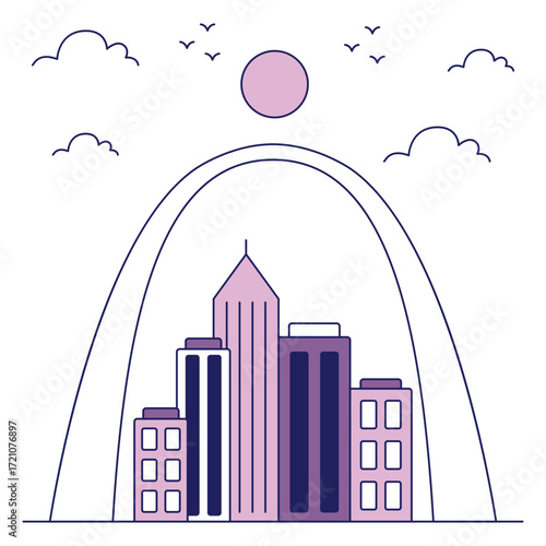A flat design icon of gateway arch st louis