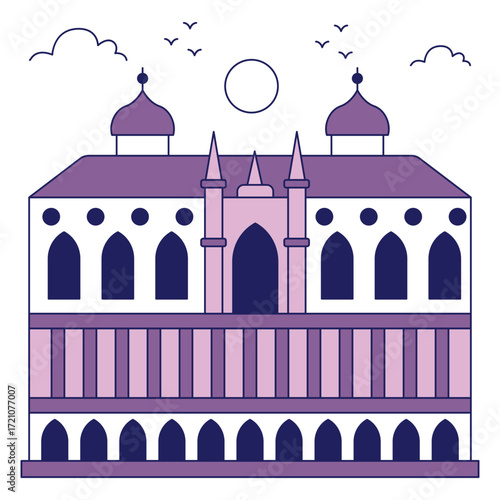 A beautiful design icon of doges palace