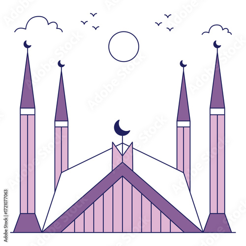 A trendy design icon of faisal mosque