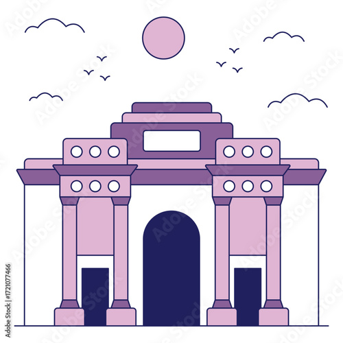 A trendy design icon of menin gat
