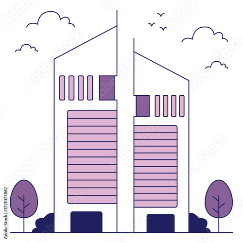 A trendy design icon of emirates tower
