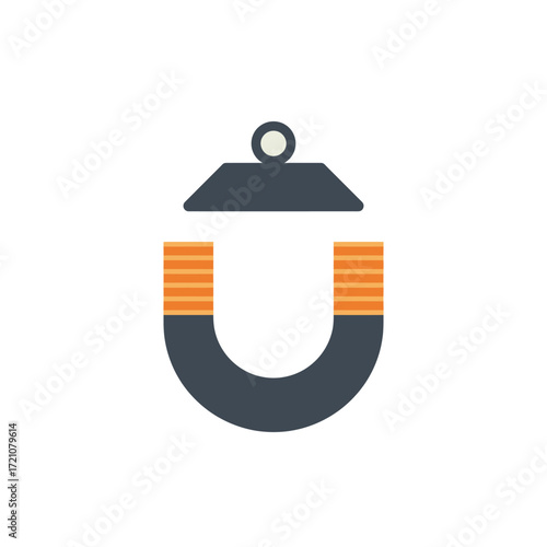 Modern 3D isometric black and gray square frame with arrow indicating entry or download action