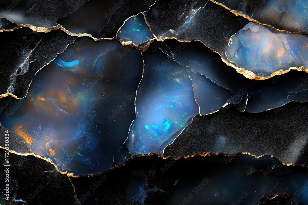 Obraz premium Opal gemstone, showcasing intricate, seamless texture and polished surface elevation with exceptional detail