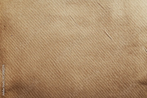 Close-up of textured, light brown paper with subtle diagonal lines and minor imperfections