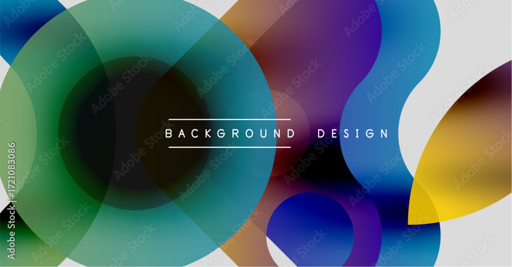 Obraz premium Abstract colorful overlapping circles create dynamic visual effect. Modern design elements suggest fluidity, vibrancy.