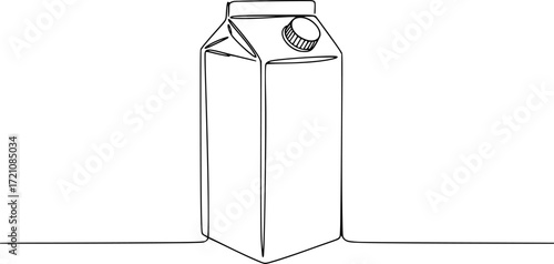 a minimalist line drawing of a rectangular milk carton, black outline, white background