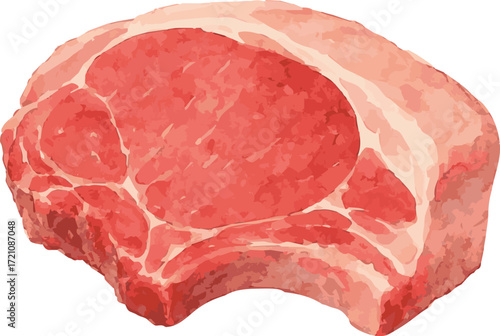 A watercolor vector of a piece of pork meat