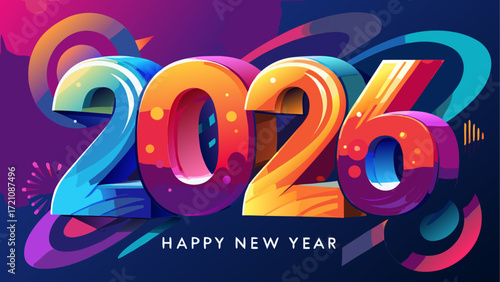 Illustration of happy new year two thousand