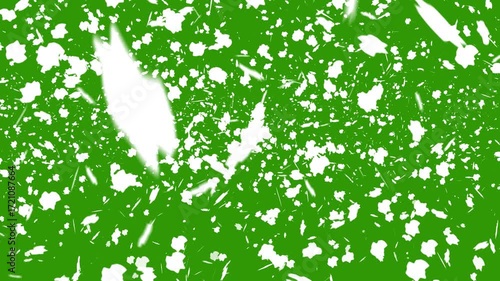 snow falling  on green screen