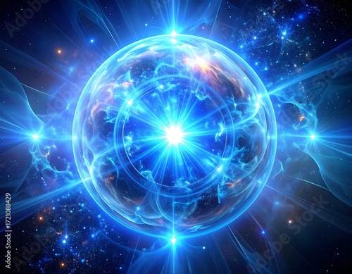 Cosmic sphere radiating light