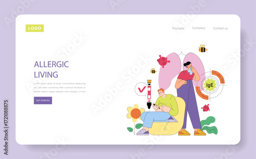 Allergy Awareness and Safety Vector Illustration