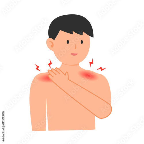 Muscle with Pain concept. vector illustration
