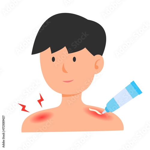 Muscle with Pain concept. vector illustration