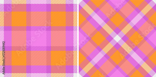 Tartan pattern texture of seamless background textile with a vector plaid check fabric. Set in retro colors for luxury bedding sets.