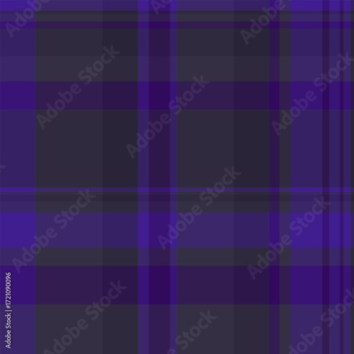Grid pattern background texture, purity fabric textile tartan. Halloween check plaid vector seamless in dark and indigo colors.