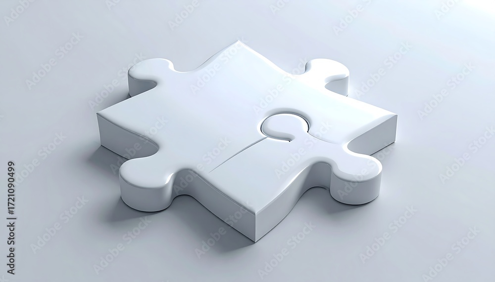 Obraz premium 3D white puzzle piece