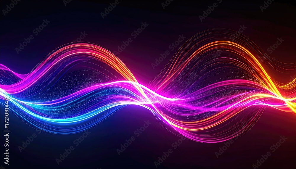 Naklejka premium Abstract glowing wavy lines in vibrant colors (1)