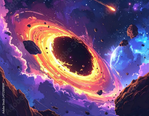 Cosmic vortex in vibrant space