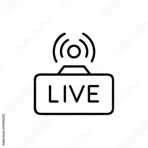Live Streaming Icon, Online Broadcast Icon, Webcast Symbol, Video Stream Icon, Digital Streaming Icon