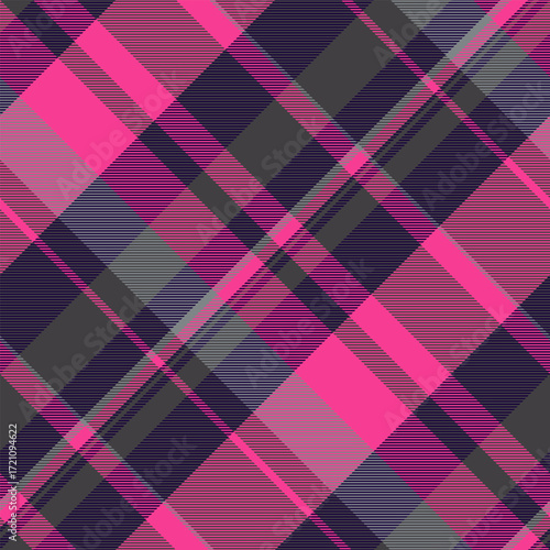 Multicolor textile pattern tartan, regular vector background check. Graphic fabric texture seamless plaid in grey and dark colors.