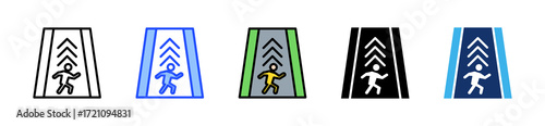 Pedestrian Zone Icon Collection With Multiple Styles