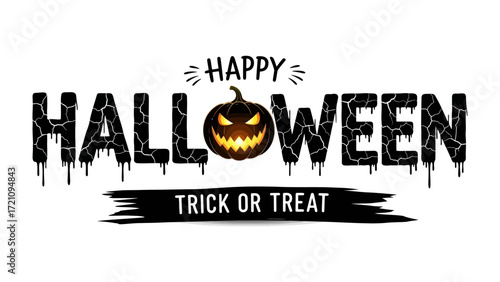 Halloween Greeting: A spooky Halloween greeting featuring a grinning jack-o'-lantern centered within a creative display.