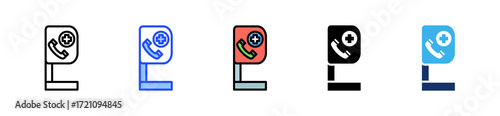 Emergency Phone Icon Collection With Multiple Styles