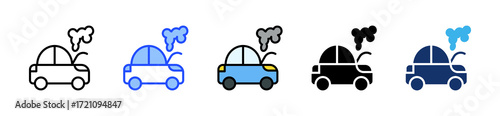 Vehicle Breakdown Icon Collection With Multiple Styles