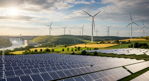  illustration of sustainable energy sources