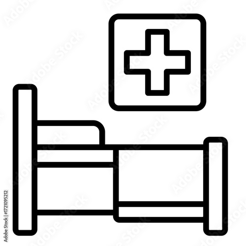 Hospital Bed  Icon Set Multiple Style Collection