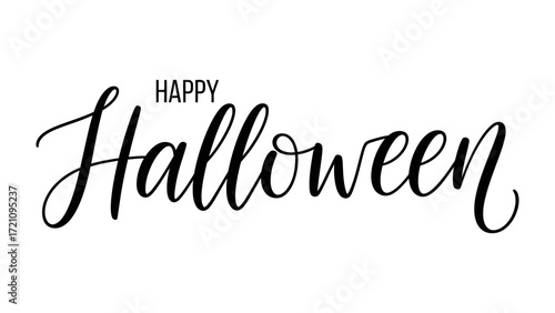Happy Halloween Typography: Artistic Happy Halloween typography in elegant script, conveying the spirit of the spooky holiday.