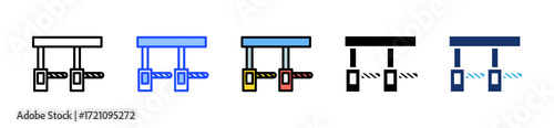 Toll Gate Icon Collection With Multiple Styles