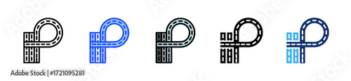 Overpass Icon Collection With Multiple Styles