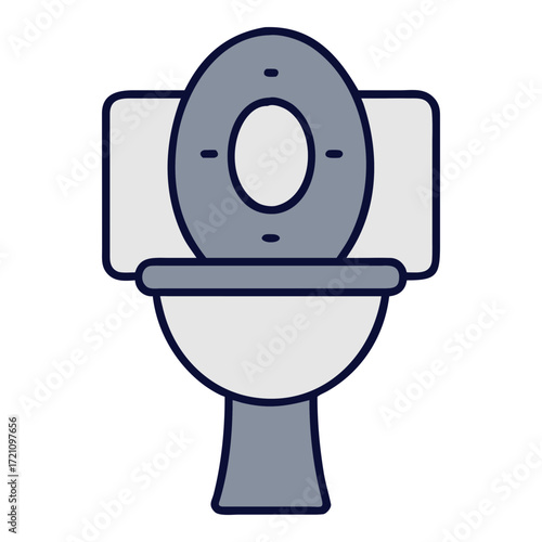 Modern Minimalist Toilet Vector Icon Clean Bathroom Design
